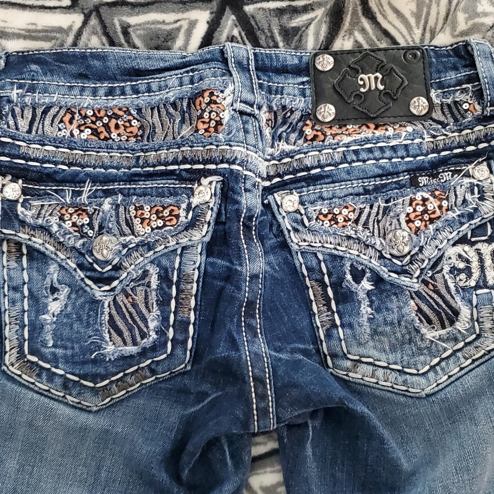 Miss Me Women's Dark Blue Jeans with Sequin Accents